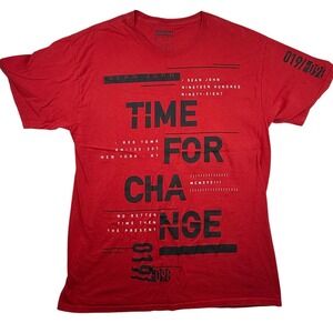 Sean John Mens Red Time For Change‎ 1998 Graphic T Shirt Size Large retro